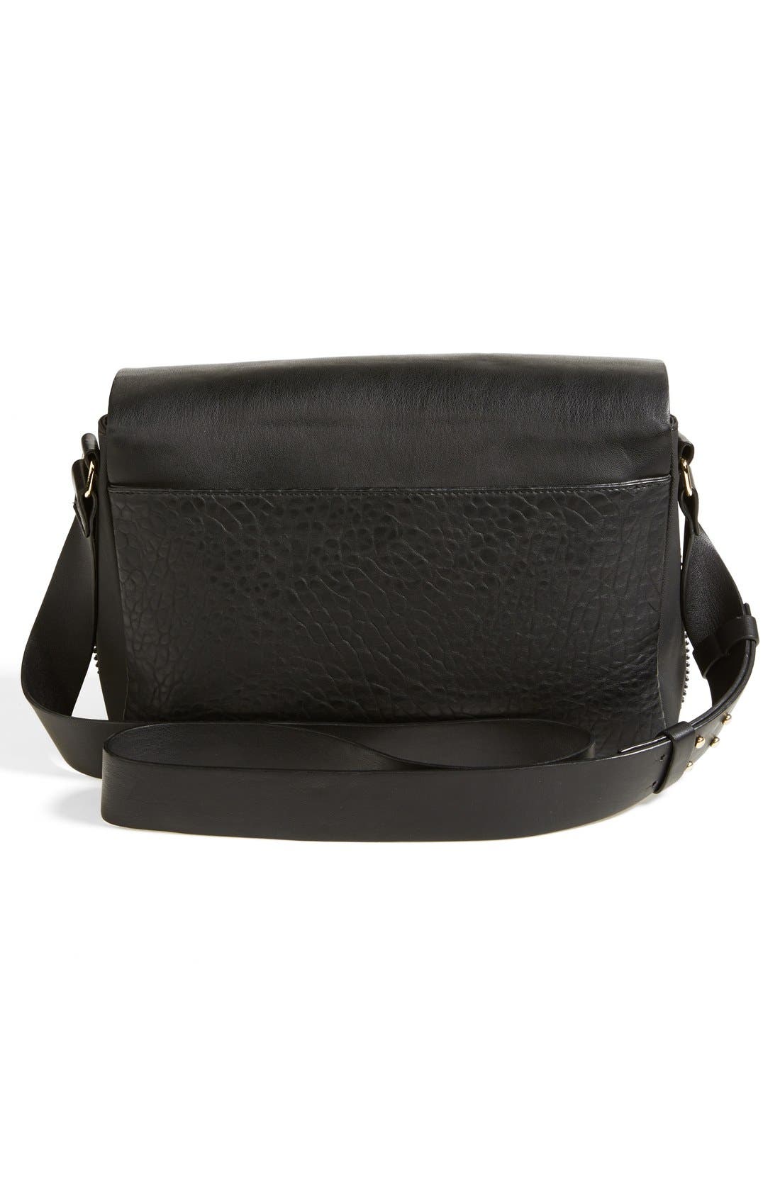 'Saddle' Crossbody Bag, Alternate, color, BLACK
