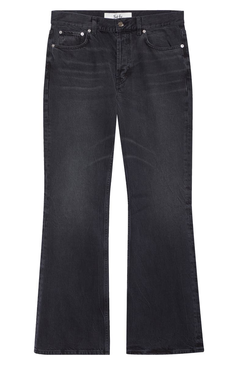 Séfr Rider Cut Flare LegJeans, Alternate, color, Creased Black Wash