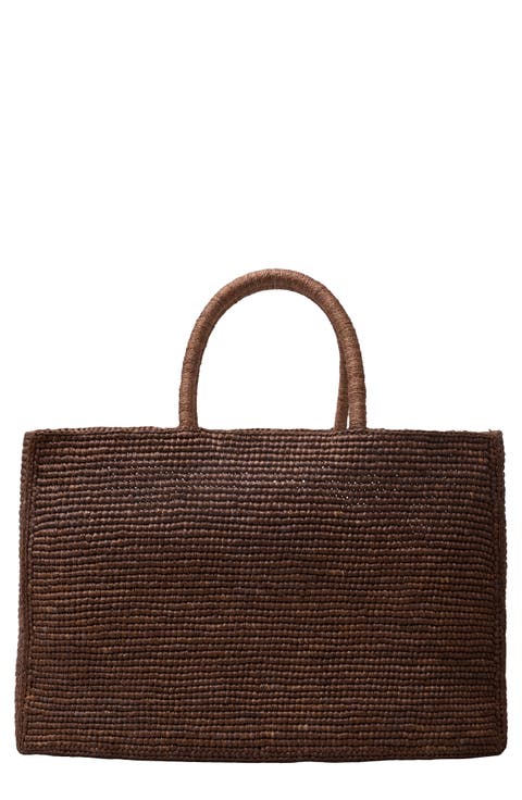Large Woven Raffia Tote