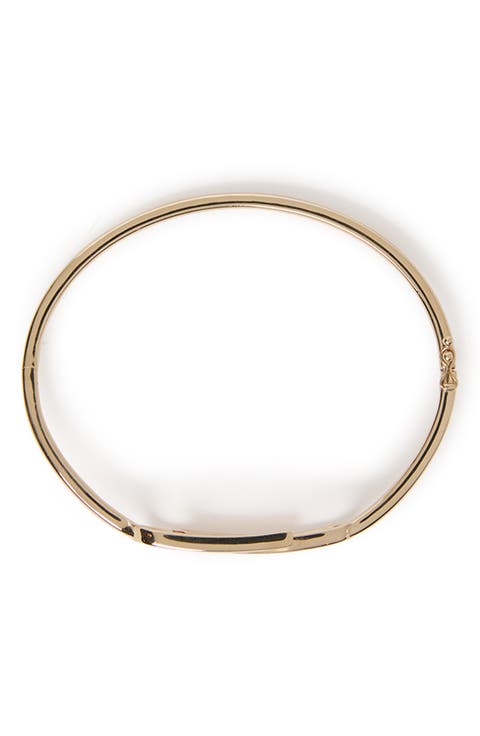 18K Gold Vermeril Paper Clip Bangle Bracelet