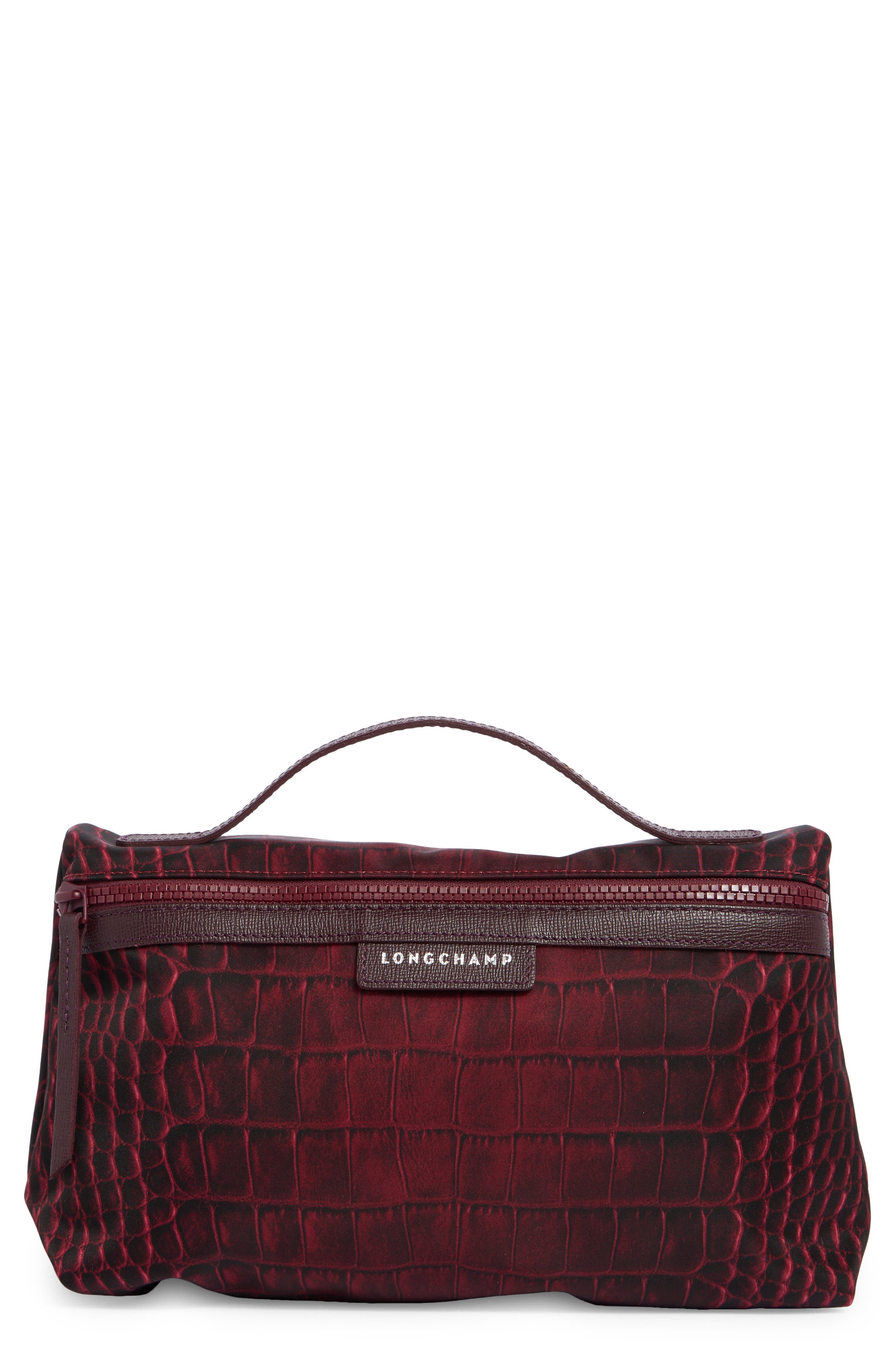 Longchamp Le Pliage Croco Cosmetic Bag