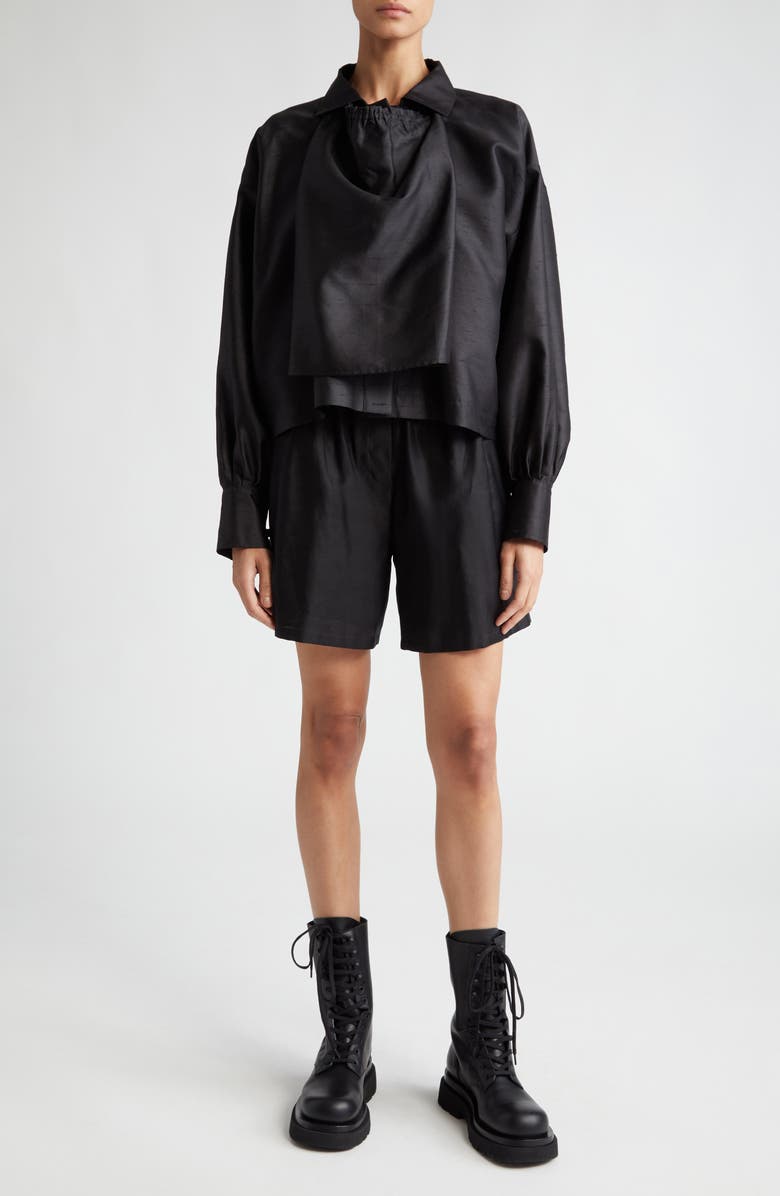 Max Mara Callas Boxy Silk & Cotton Shirt, Alternate, color, 