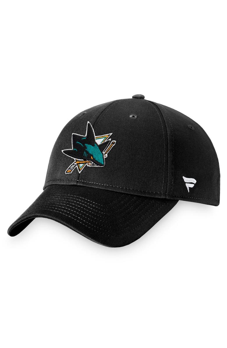 FANATICS Men's Fanatics Branded Black San Jose Sharks Core Adjustable Hat, Main, color,