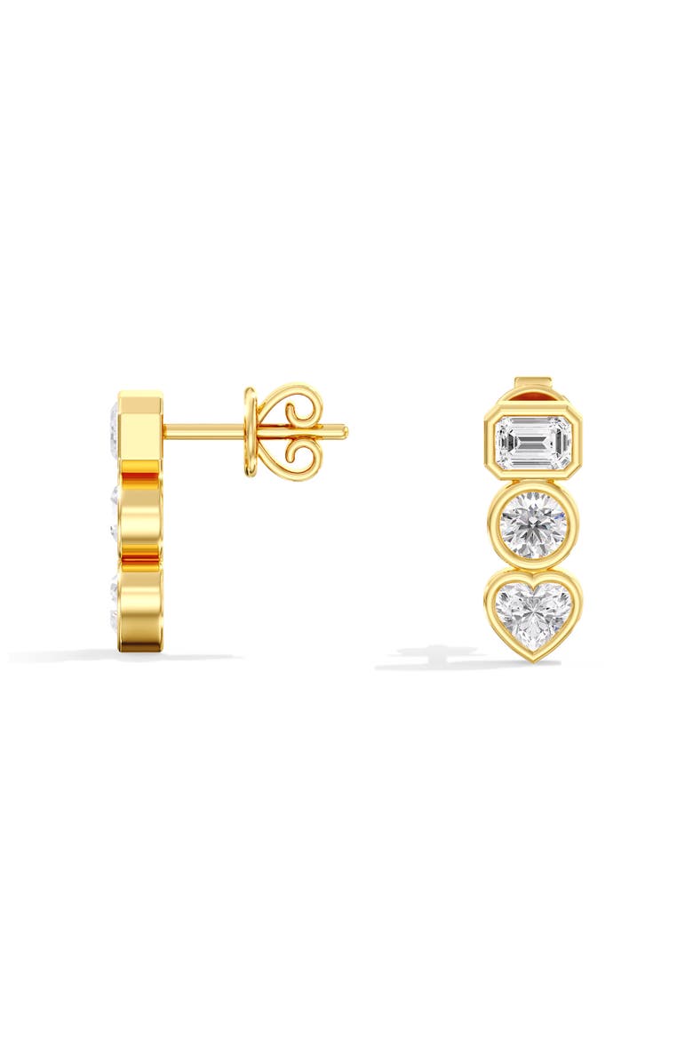 Multi-Shape Bezel Lab Diamond Studs in 14K Gold, Alternate, color, Yellow Gold