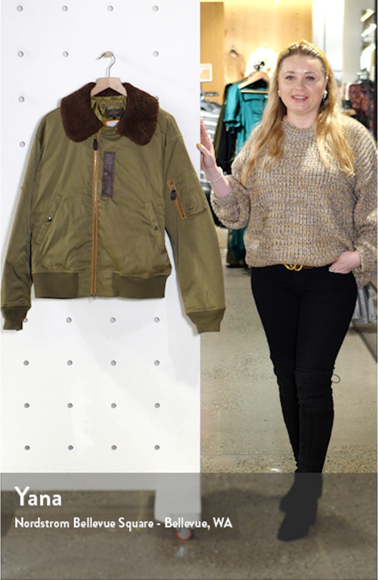 B-15 Down & Feather Fill Jacket with Genuine Shearling Collar, sales video thumbnail