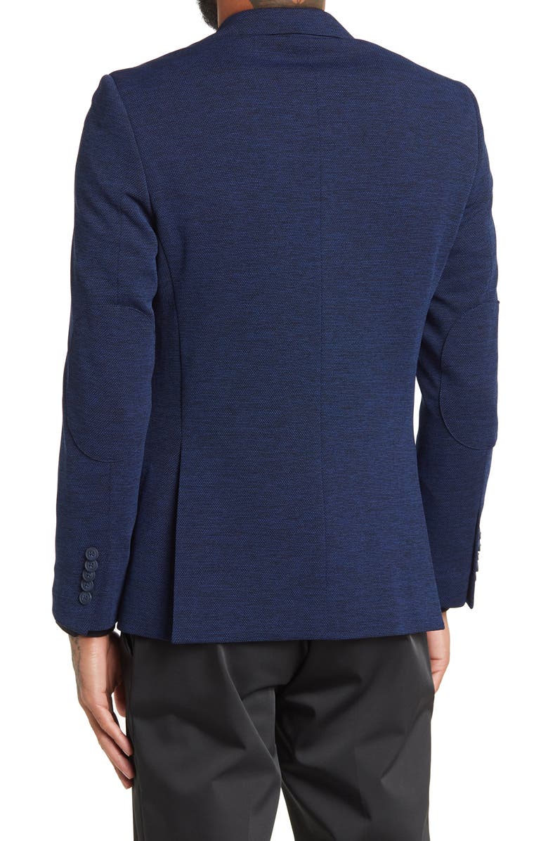 SOUL OF LONDON Textured Notch Lapel Double Button Blazer, Alternate, color, Navy1