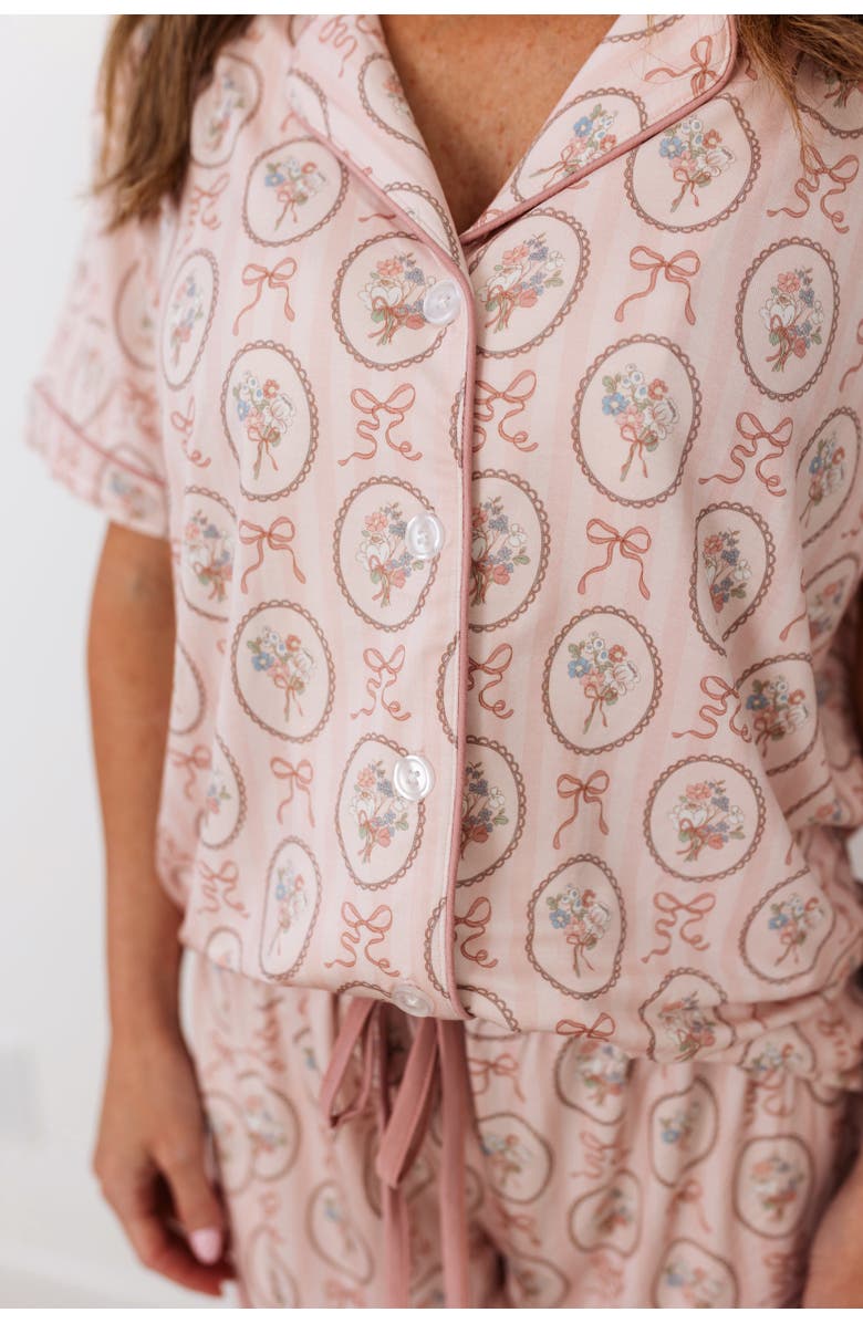 In My Jammers Blaire Button Up Pajama Set, Alternate, color, Floral Pink