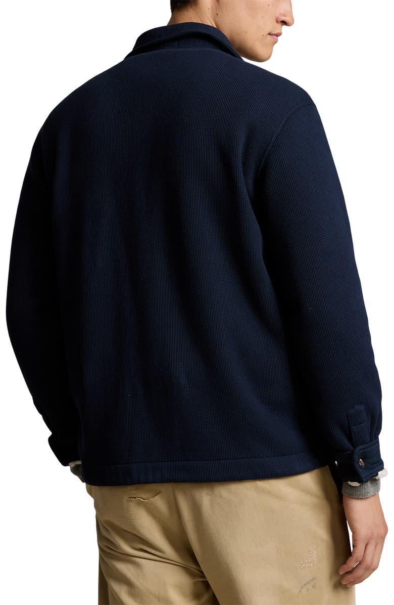 Polo Ralph Lauren Waffle Stitch Shirt Jacket with Faux Shearling Lining, Alternate, color,