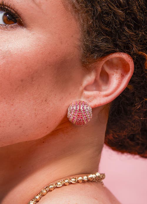 Campbell + Charlotte Revel Large Bead Huggie In Multi