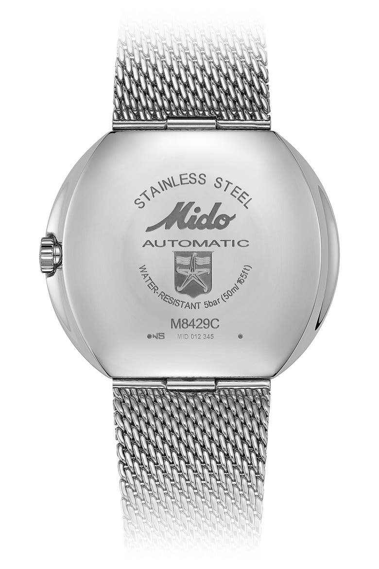 Commander 1959 Automatic Mesh Strap Watch, 37mm, Alternate, color, BLUE