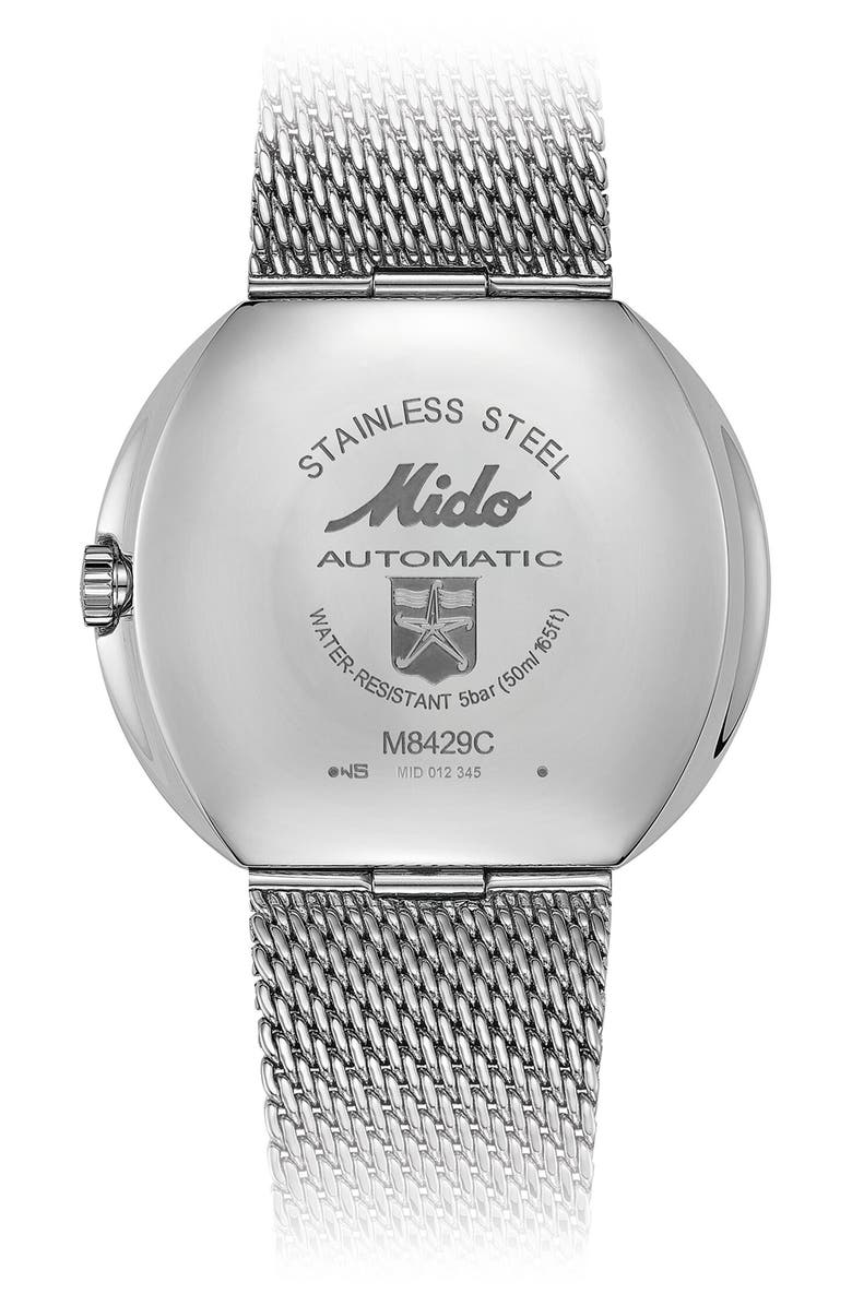 MIDO Commander 1959 Automatic Mesh Strap Watch, 37mm, Alternate, color, Blue