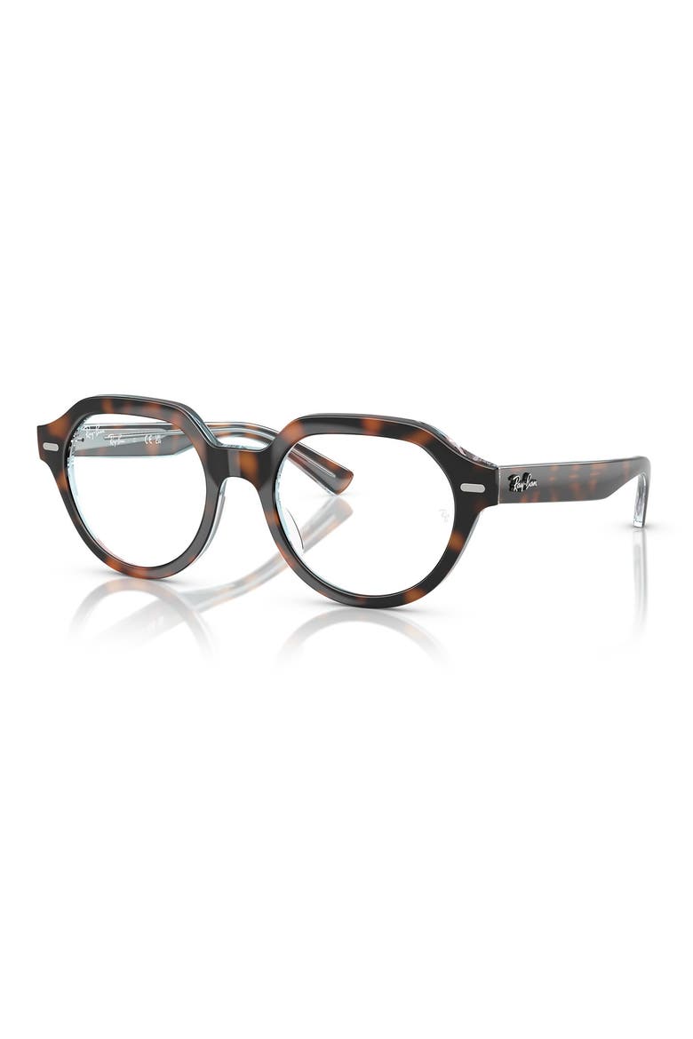 49mm Gina Square Optical Glasses, Alternate, color, DARK HAVANA