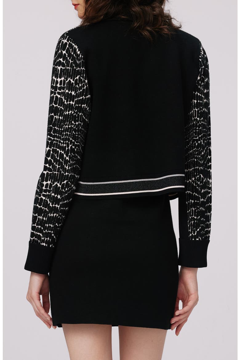 Riva Crop Cardigan, Alternate, color, DVF LOGO/LEOPARD BLK