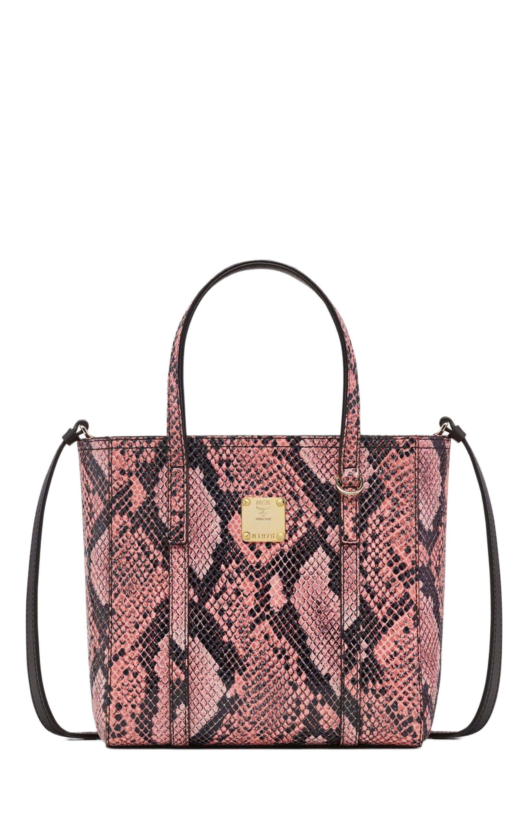 MCM Toni Top-Zip Shopper in Python Print Coronet, Main, color, 
