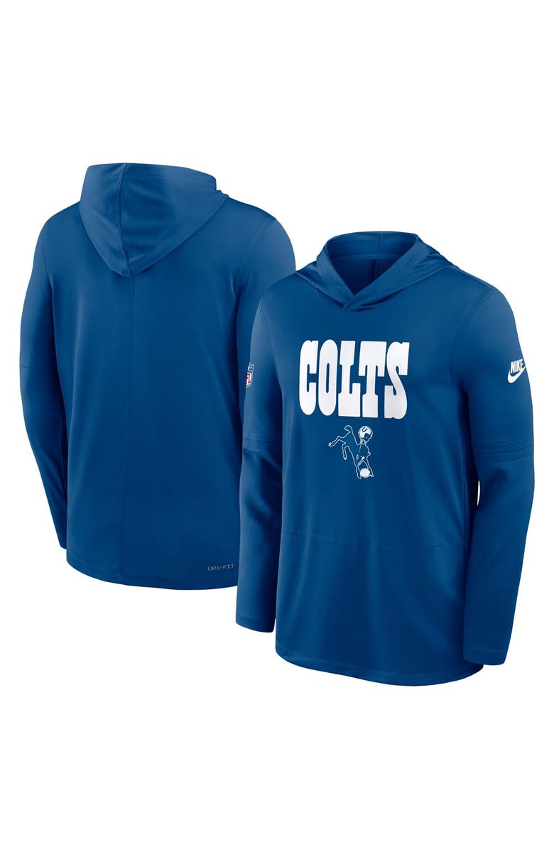 Nike Men's Nike Royal Indianapolis Colts Alt Pack Pass Accuracy Performance Long Sleeve Hoodie T-Shirt, Alternate, color, Royal