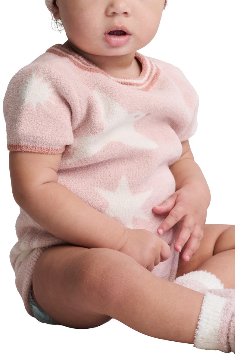 Barefoot Dreams<sup>®</sup> CozyChic<sup>™</sup> Ultra Lite<sup>®</sup> Fair Isle Hooded Romper, Alternate, color, Dusty Rose-Cream