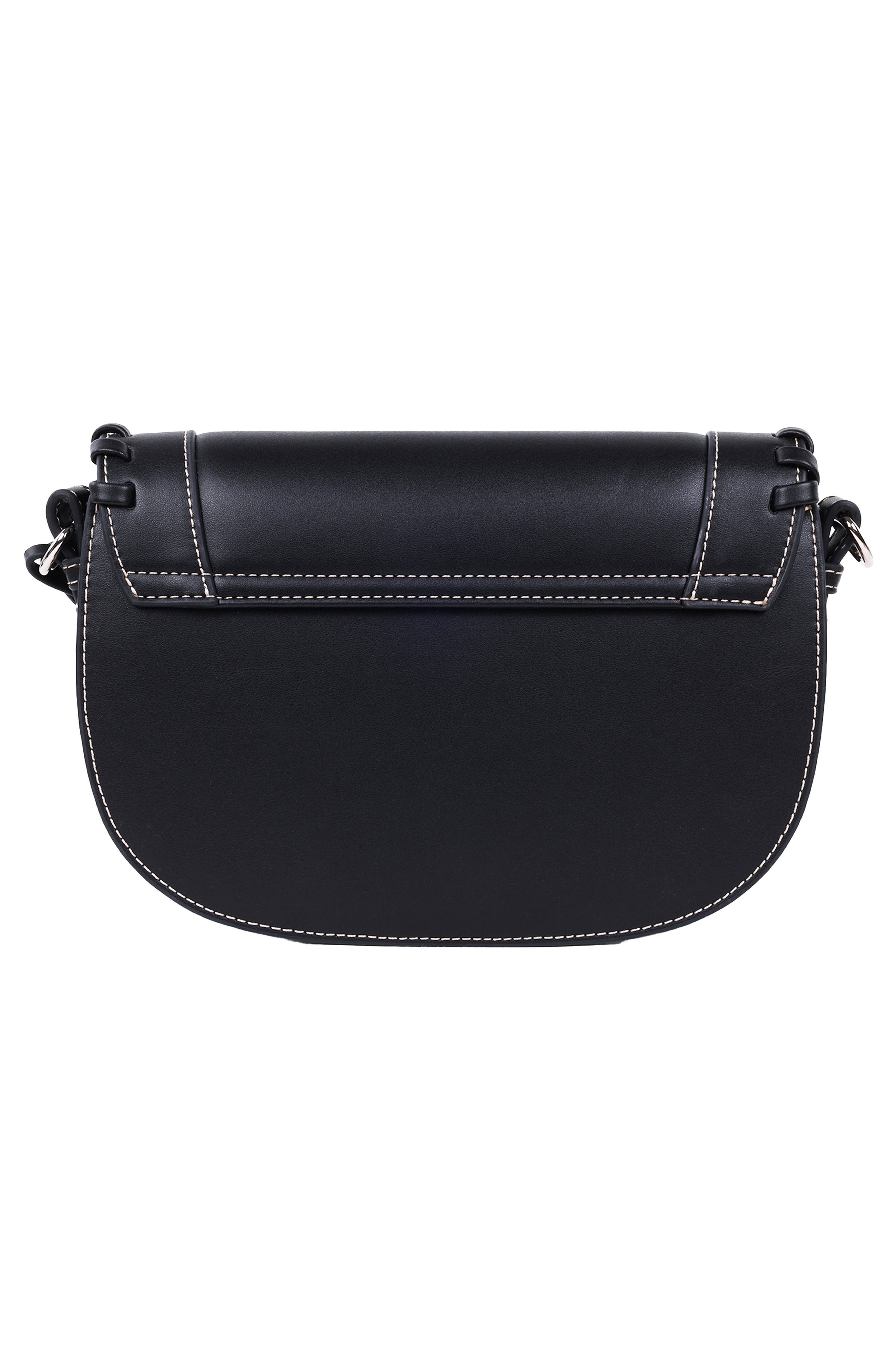 True Religion Whipstitched Saddle Bag, Alternate, color, Black