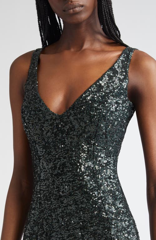 Michael Kors Collection Sequin Embellished Sheath Dress In Black