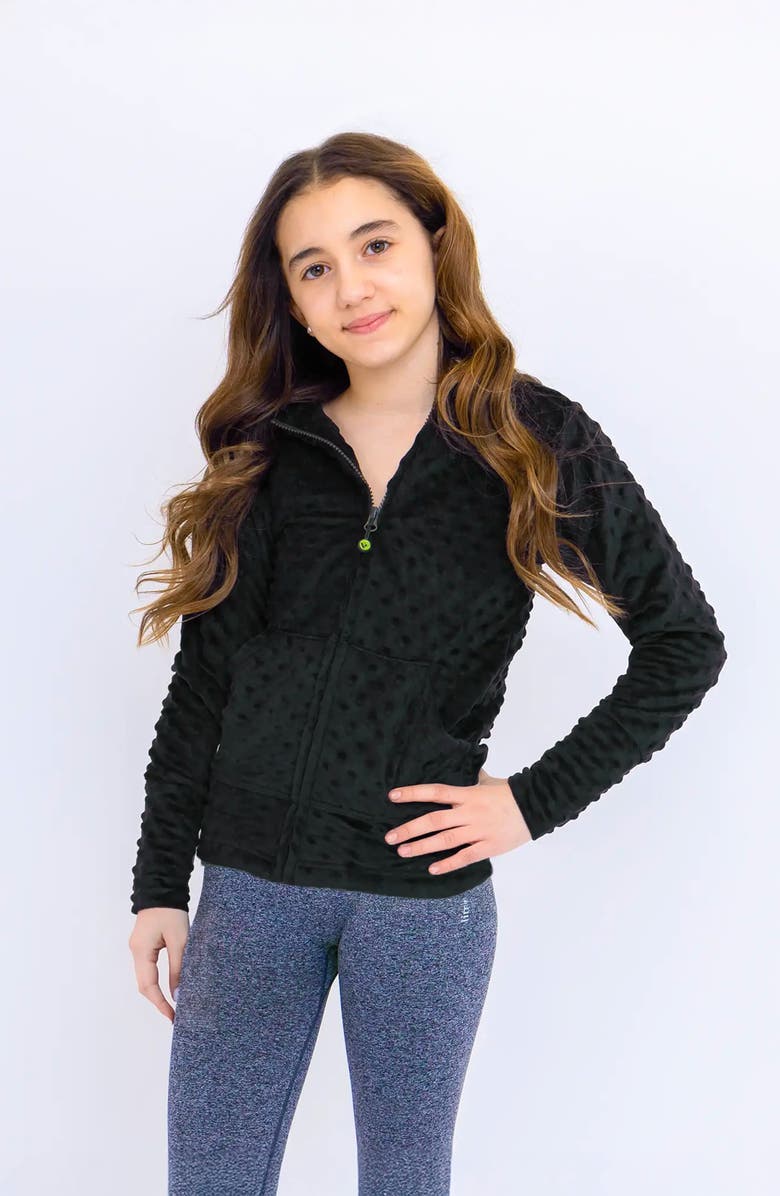 Limeapple Minky Bubble Zip Hoodie - Tie Dye, Main, color, Black