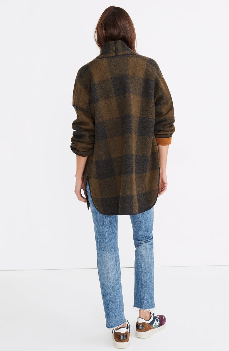 Madewell Buffalo Check Sweater Coat, Alternate, color, 