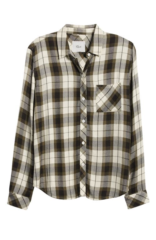 Rails Hunter Plaid Herringbone Button-up Shirt In Ivory Olive Ash
