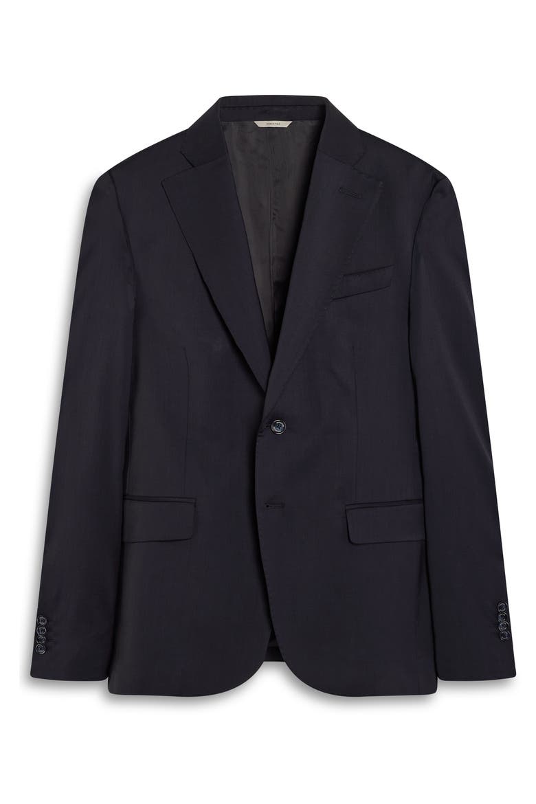Two-Button Stretch Virgin Wool Blazer, Main, color, NAVY