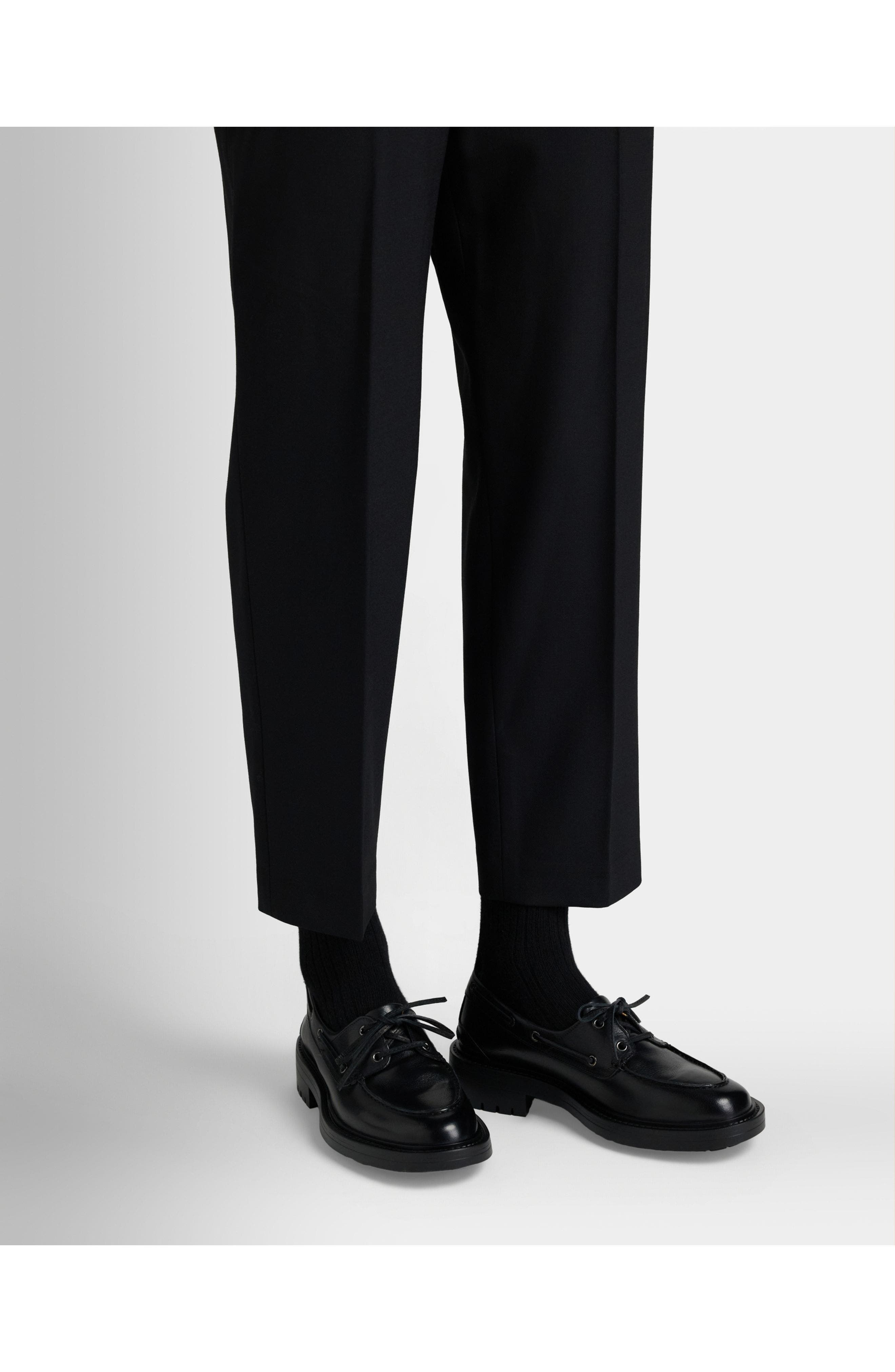 Bally B-Lug Bootie in Buffalo Leather Lined with Sheepskin, Alternate, color, Black