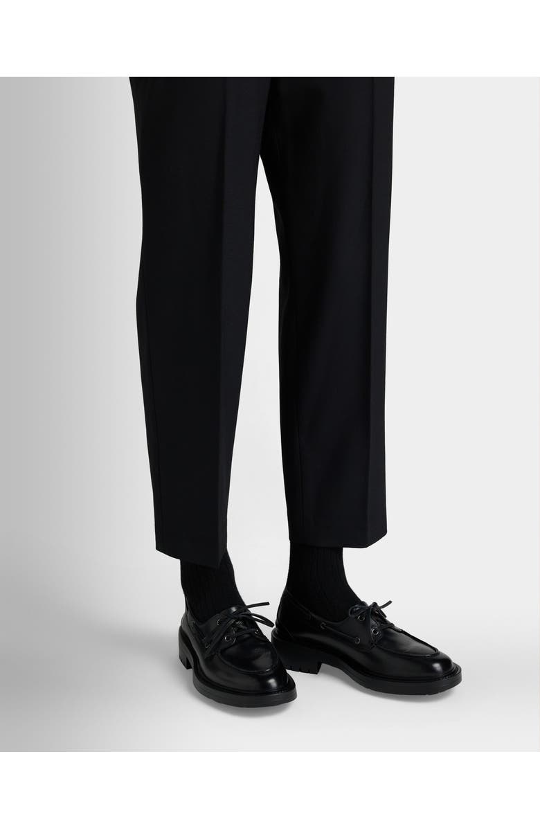 Bally B-Lug Bootie in Buffalo Leather Lined with Sheepskin, Alternate, color, Black