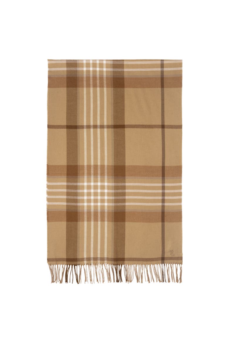 exploded plaid scarf, Alternate, color, camel multi