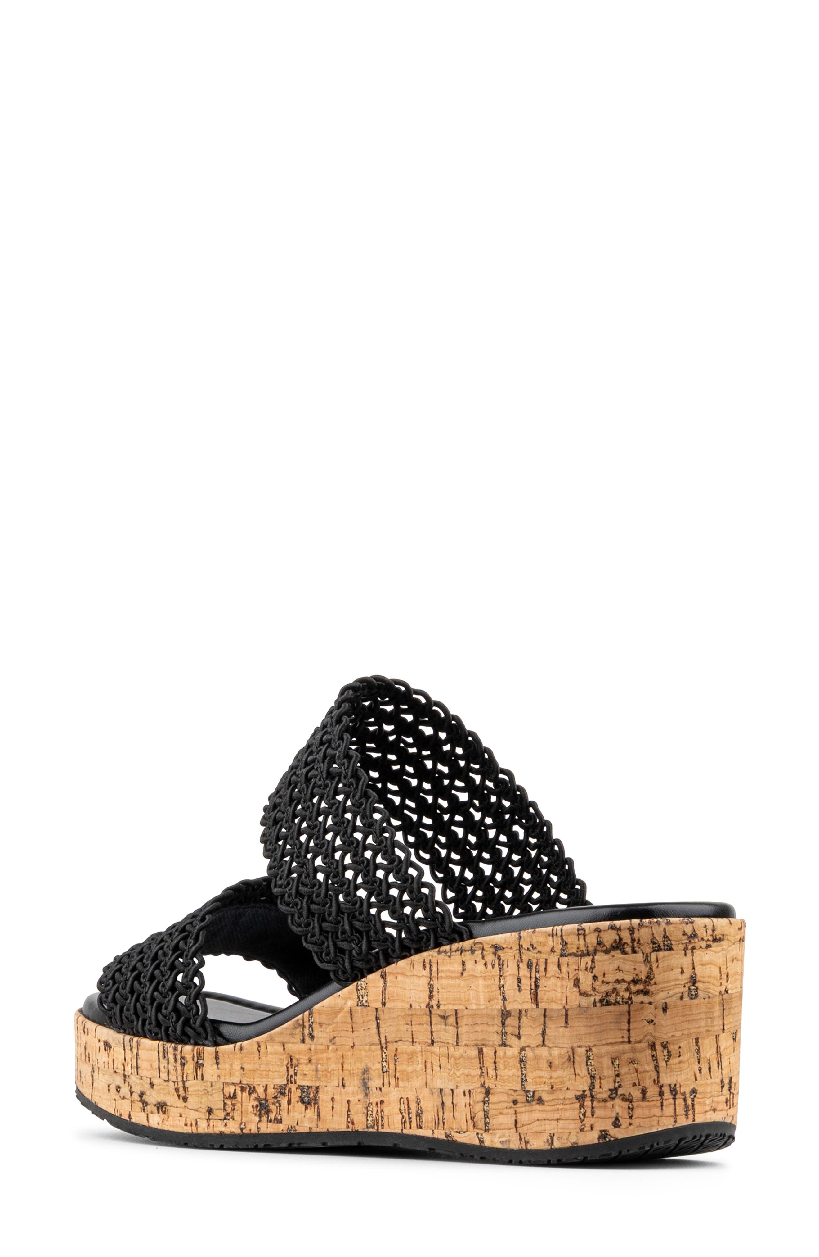 Donald Pliner Platform Wedge Sandal, Alternate, color, Black