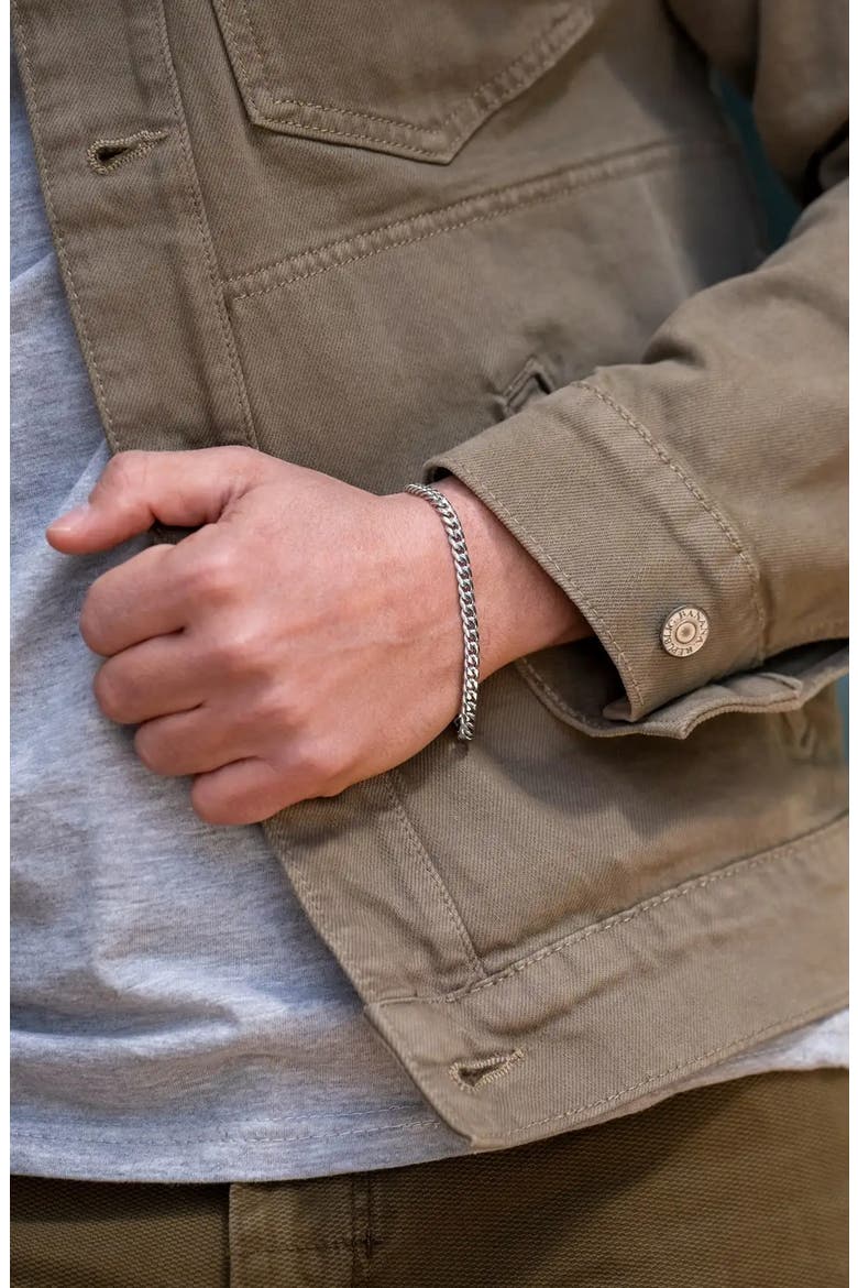 Men's Curb Chain Bracelet, Alternate, color, SILVER