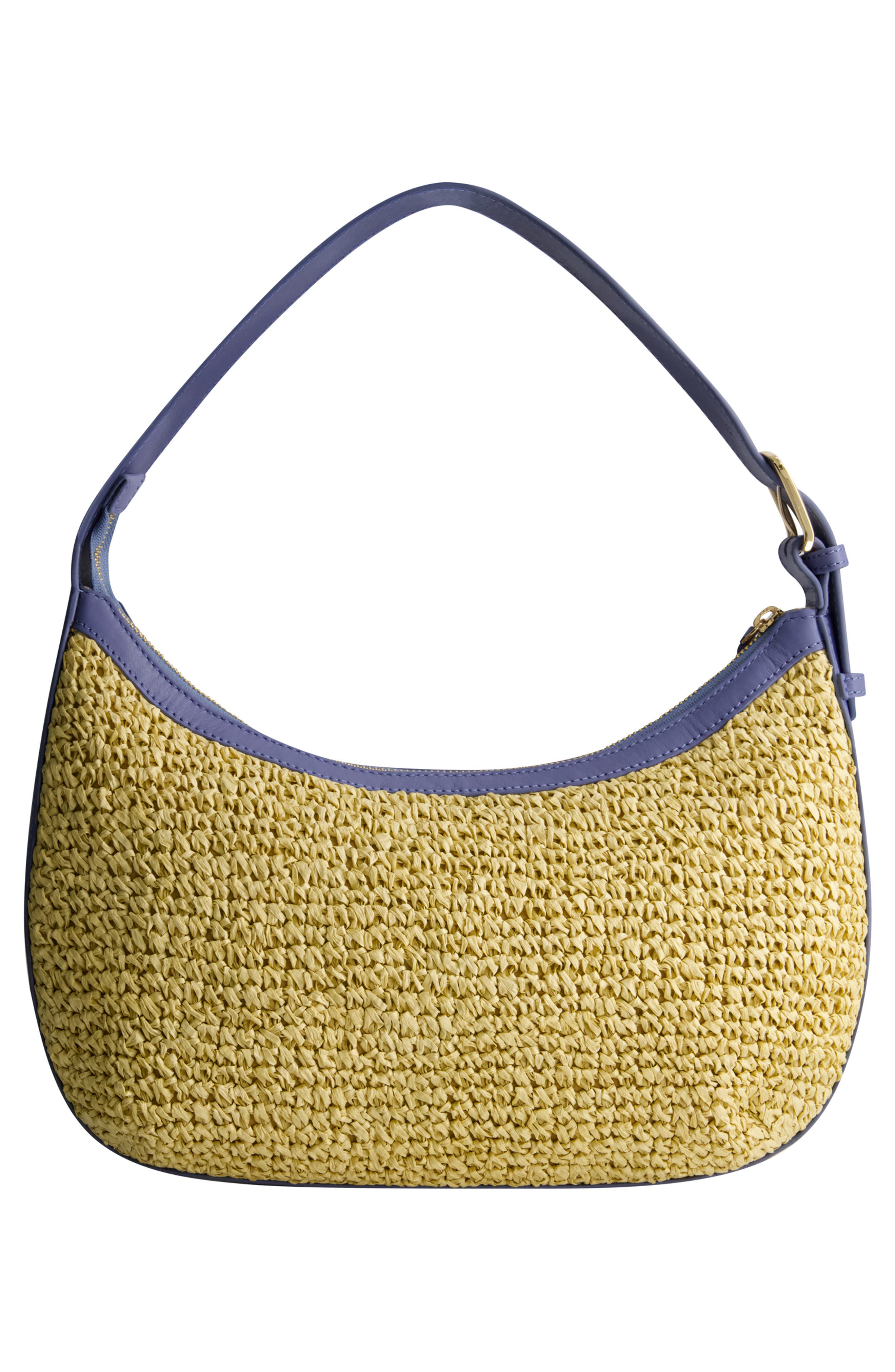 Soft Straw Zip-Top Hobo, Alternate, color, BLUE