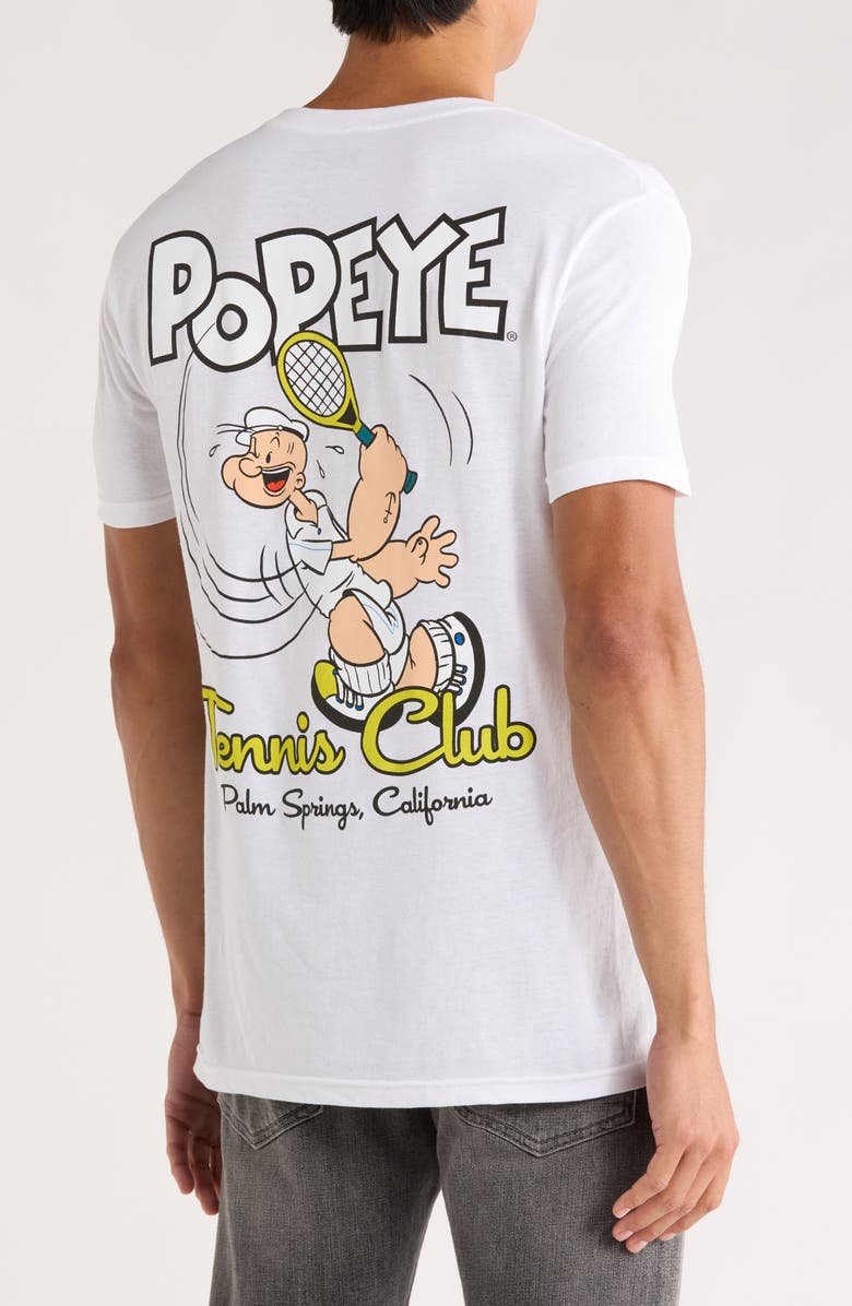 The Forecast Agency Popeye Tennis Graphic T-Shirt, Alternate, color, White