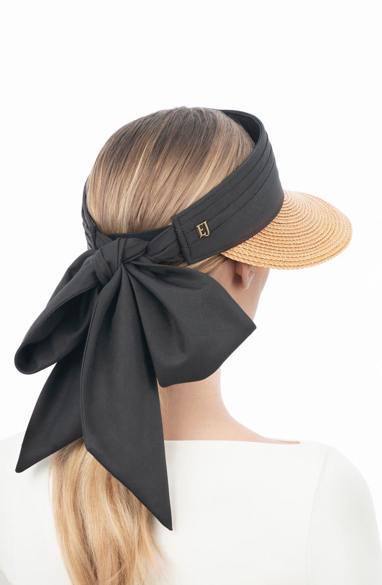 Eric Javits The Visor, Alternate, color, Natural/ Black