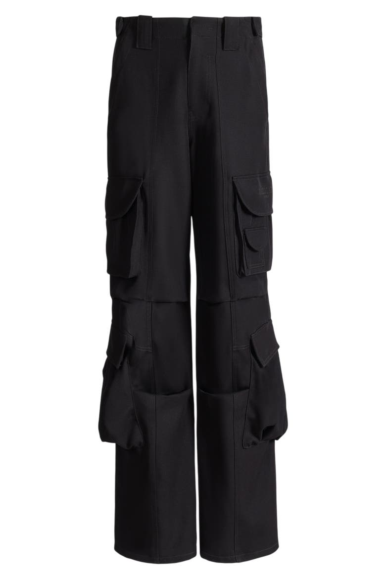 Wool twill cargo pants, Alternate, color, black