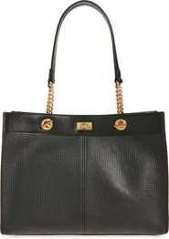 Anya Hindmarch Small Mortimer Eyelet Chain Crosshatch Leather Tote