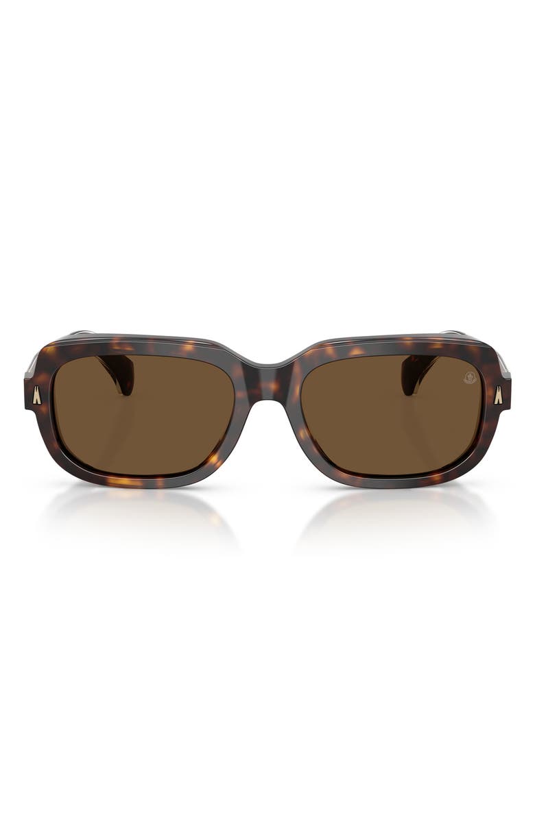 Moncler 55mm Pillow Sunglasses, Main, color, Shiny Dark Havana / Brown