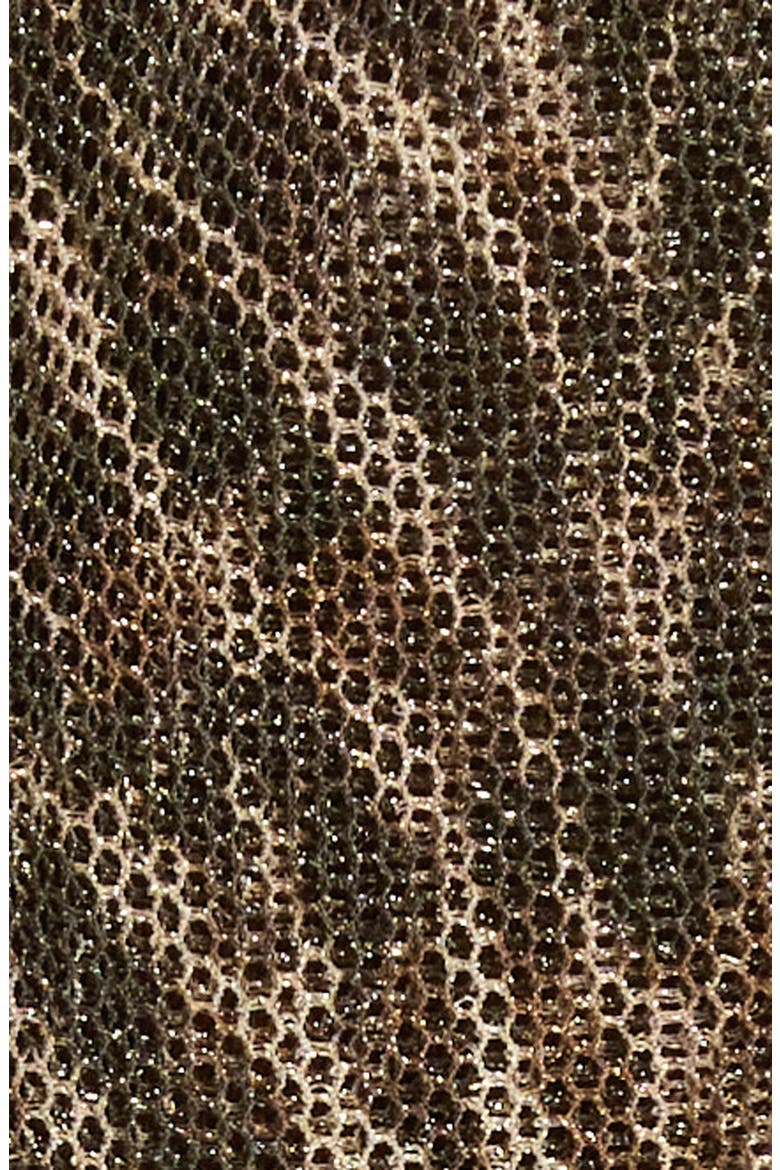 Benni Metallic Print Mesh One-Piece Swimsuit, Alternate, color, BEACH BROWN ZEBRA
