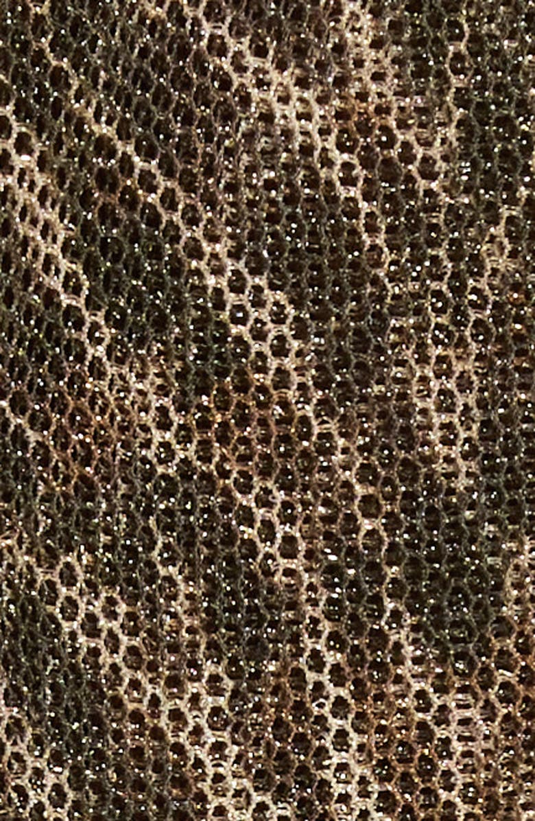 Ramy Brook Benni Metallic Print Mesh One-Piece Swimsuit, Alternate, color, Beach Brown Zebra