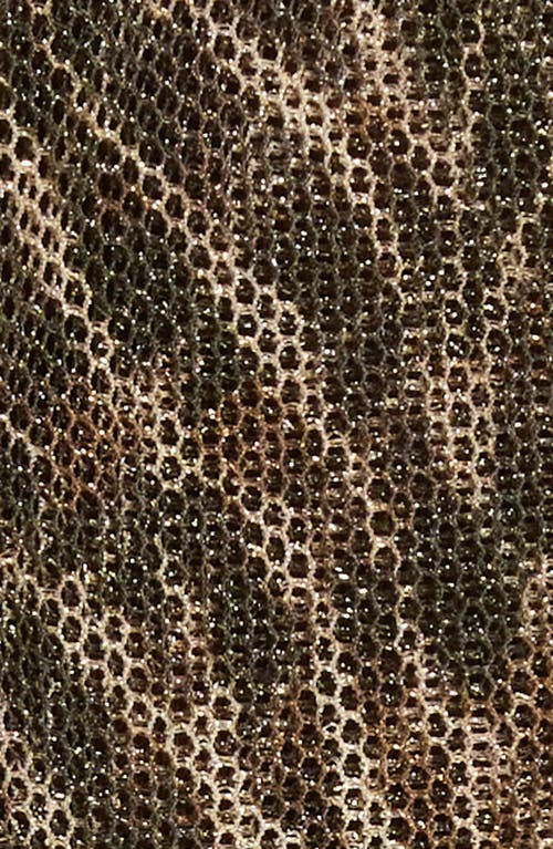 Ramy Brook Benni Metallic Print Mesh One-piece Swimsuit In Brown