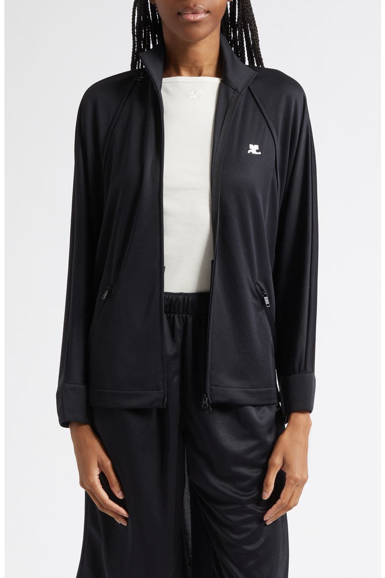 Cutout Track Jacket, Main, color, BLACK