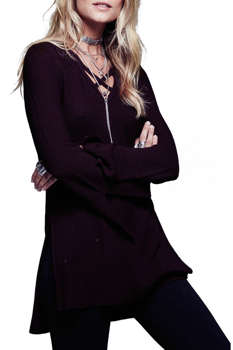 Crisscross Sweater, Alternate, color, CHOCOLATE