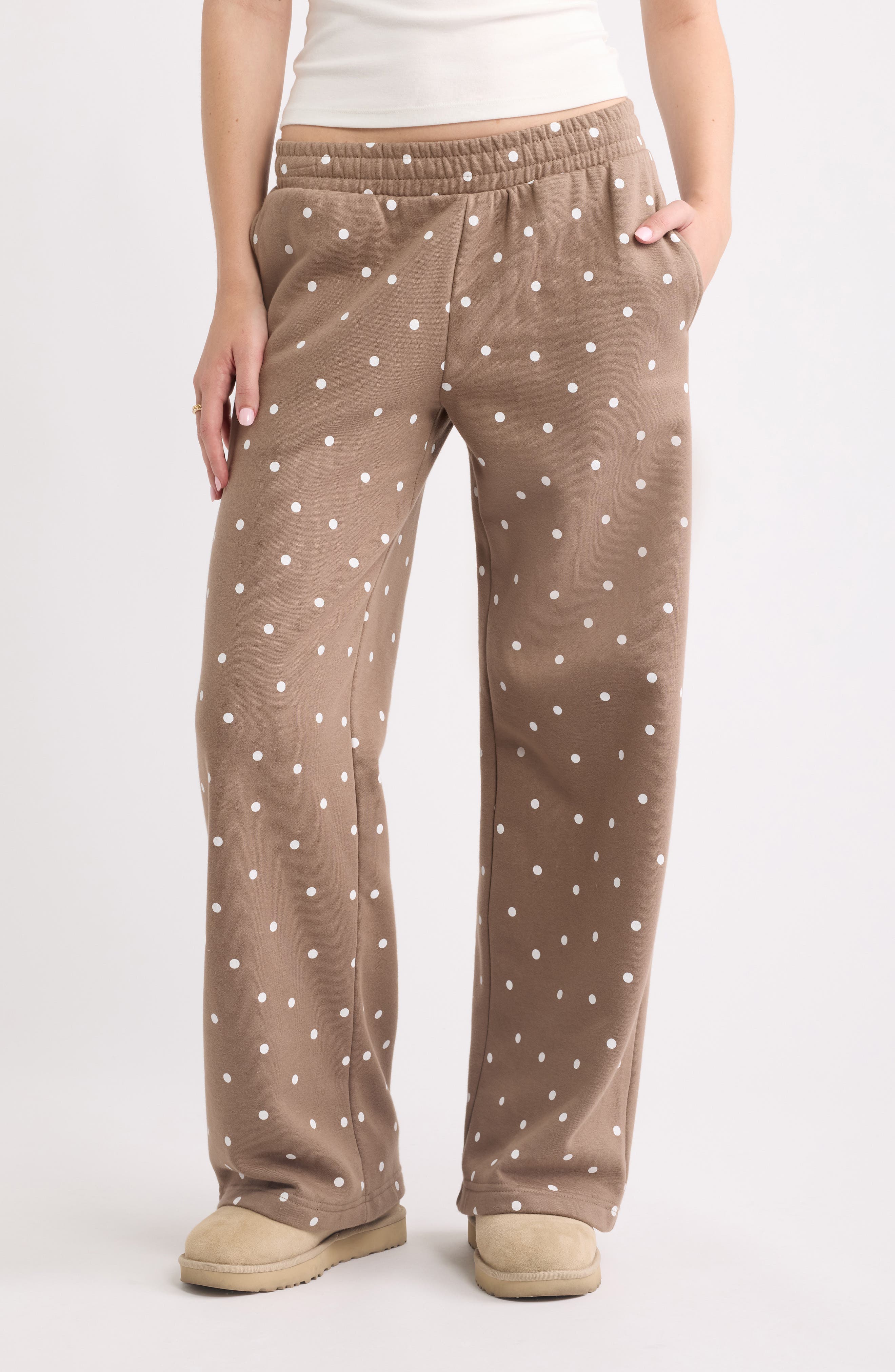 selected BROWN T- WHITE COZY DOT