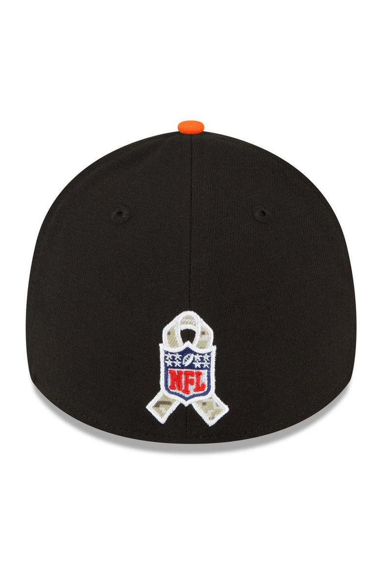 Men's New Era Black/Orange Denver Broncos 2022 Salute To Service 39THIRTY Flex Hat, Alternate, color, Black