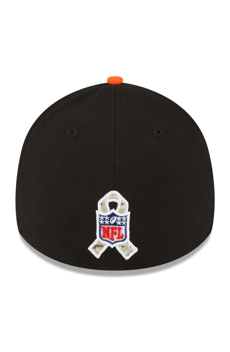 New Era Men's New Era Black/Orange Denver Broncos 2022 Salute To Service 39THIRTY Flex Hat, Alternate, color,