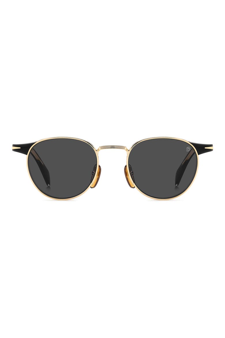 DB 1223/S 49mm Round Sunglasses, Main, color, GOLD BLACK/ GREY
