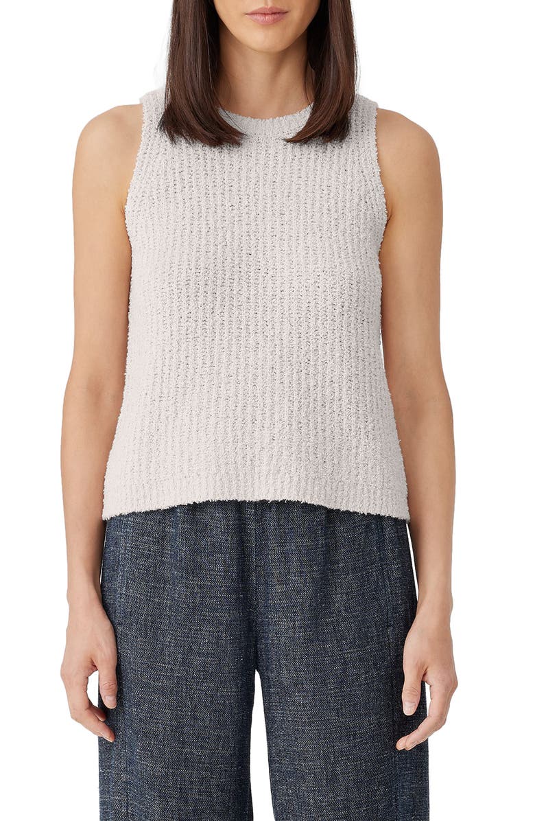 Eileen Fisher Organic Cotton Blend Sleeveless Sweater, Main, color, 