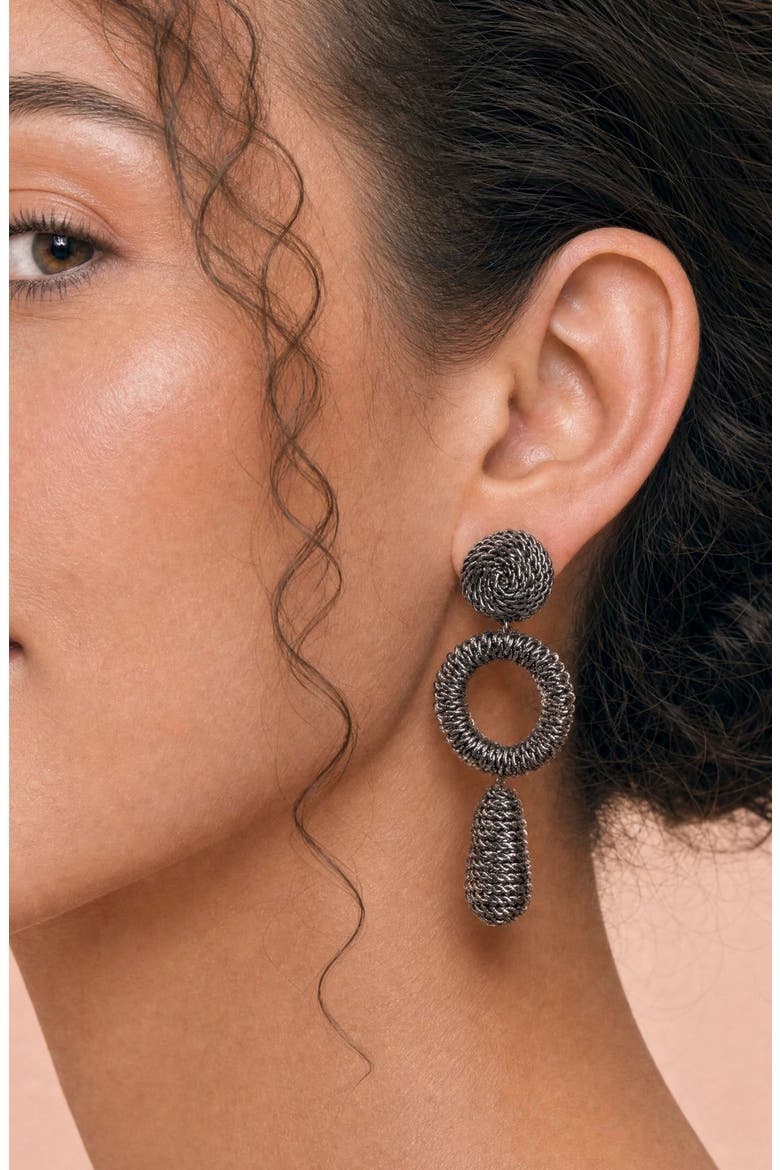 Mukri Drop Earrings, Alternate, color, GRAY