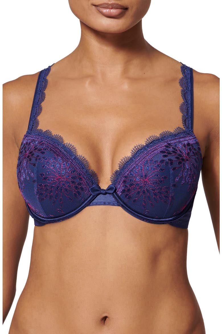 Singuliere Underwire Padded Push-Up Bra, Main, color, MIDNIGHT