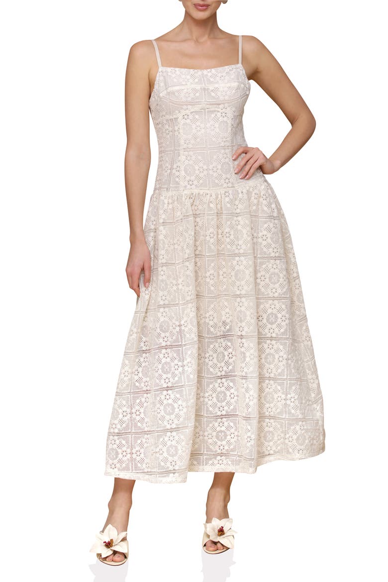 Lace Drop Waist Dress, Main, color, NATURAL